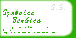 szabolcs berkics business card